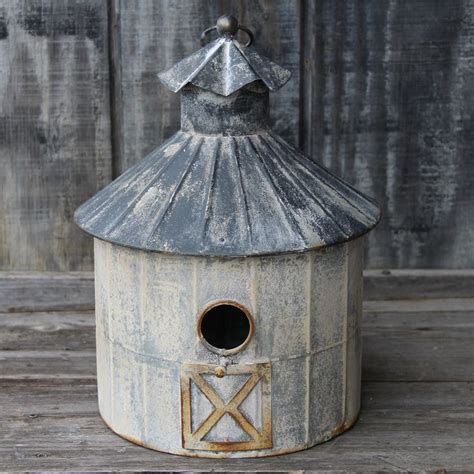 rustic metal bird houses